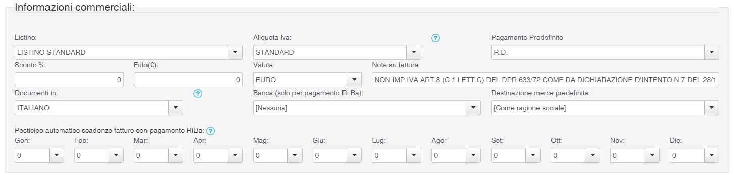 systemcloud note in anagrafica cliente