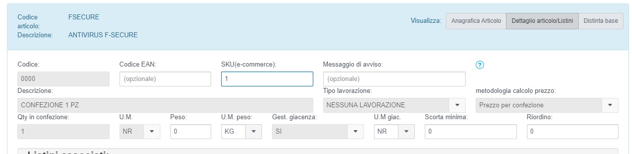 systemcloud woocommerce sku articolo