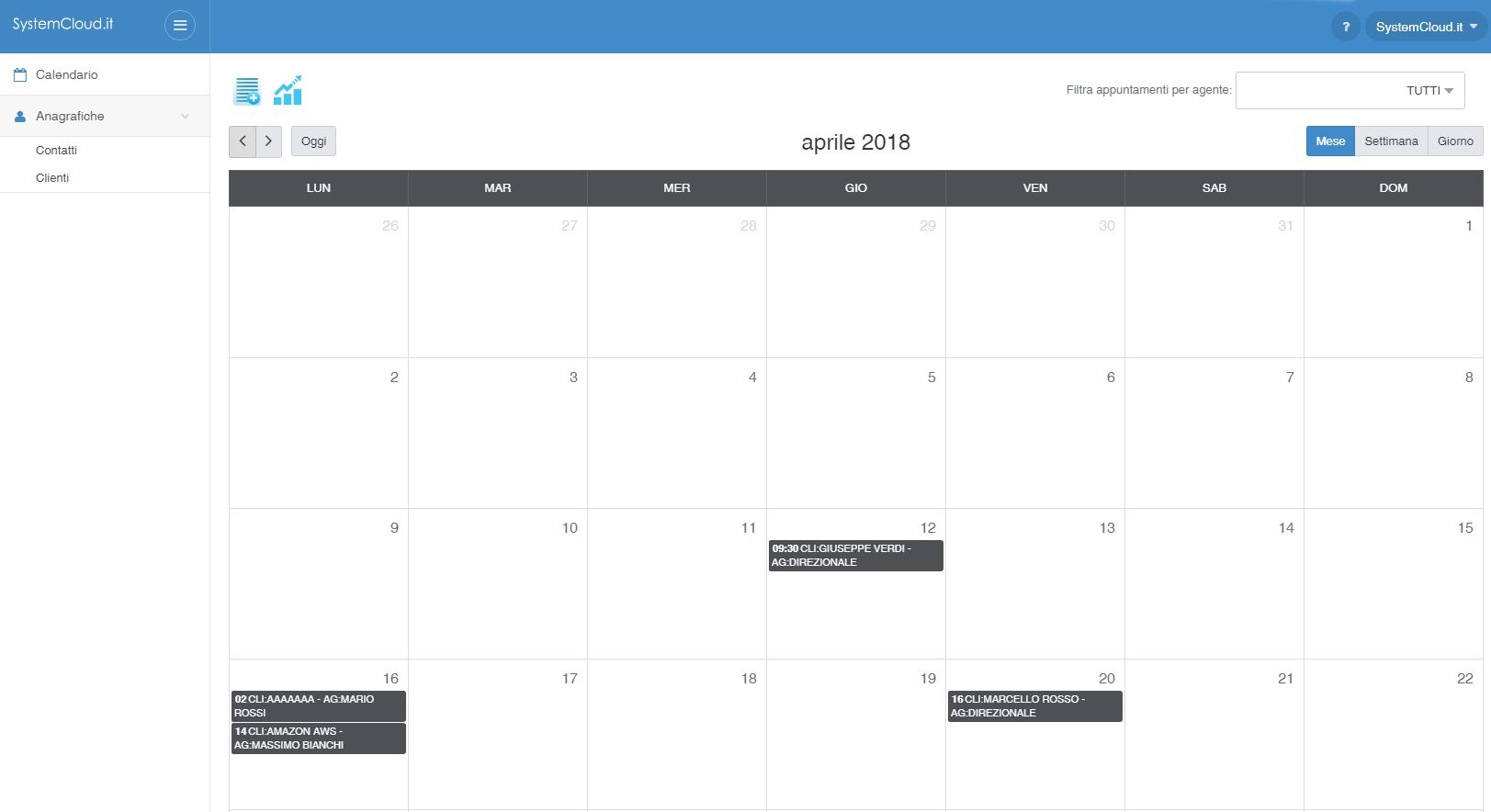 systemcloud profilo calendario