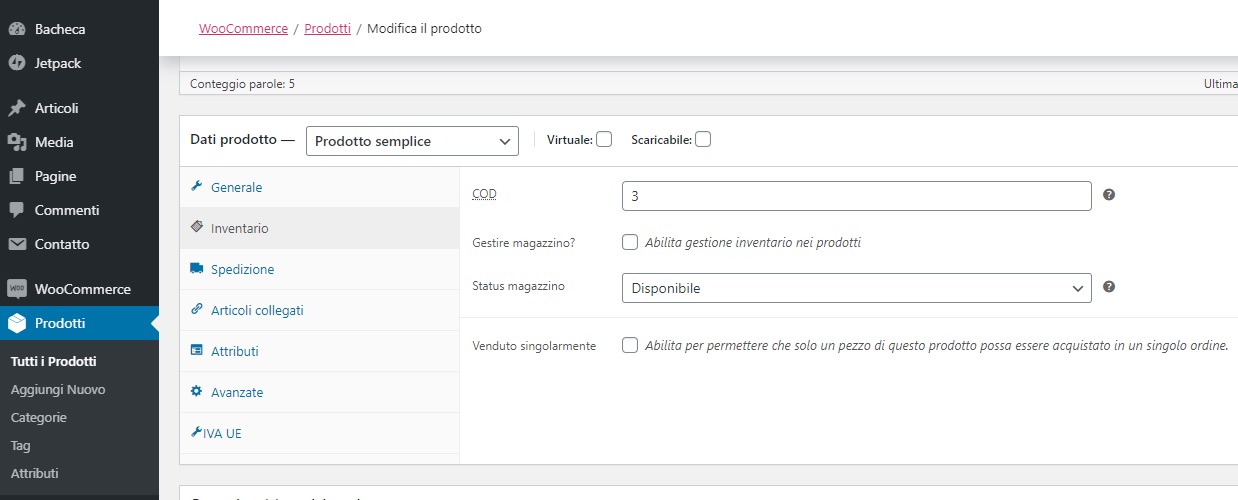 systemcloud woocommerce sku articolo