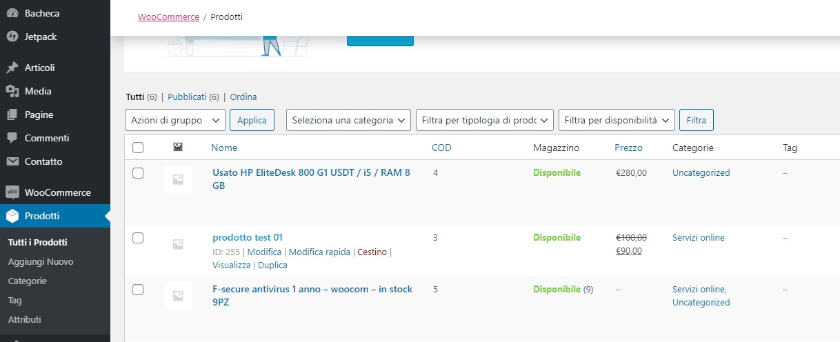 systemcloud woocommerce sku articolo