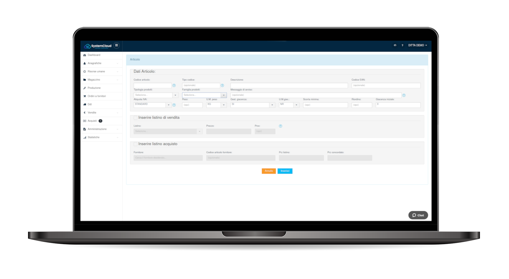 systemcloud gestione magazzino